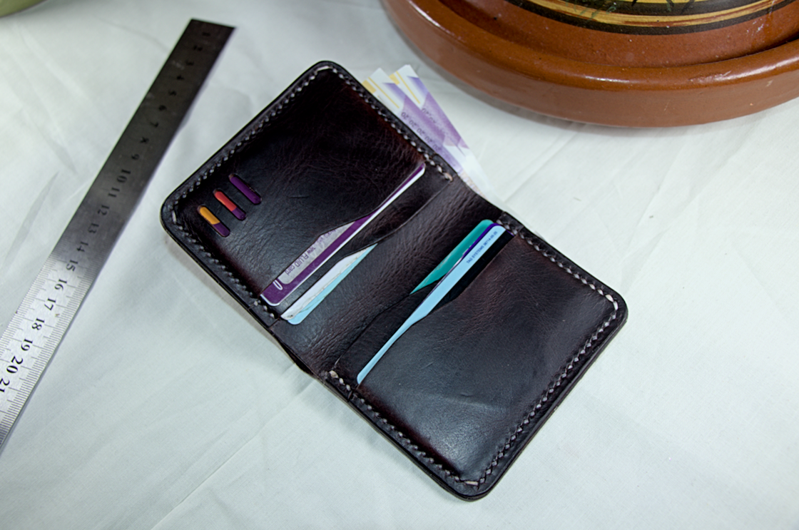 Handmade leather wallet UK Badalassi Carlo brown