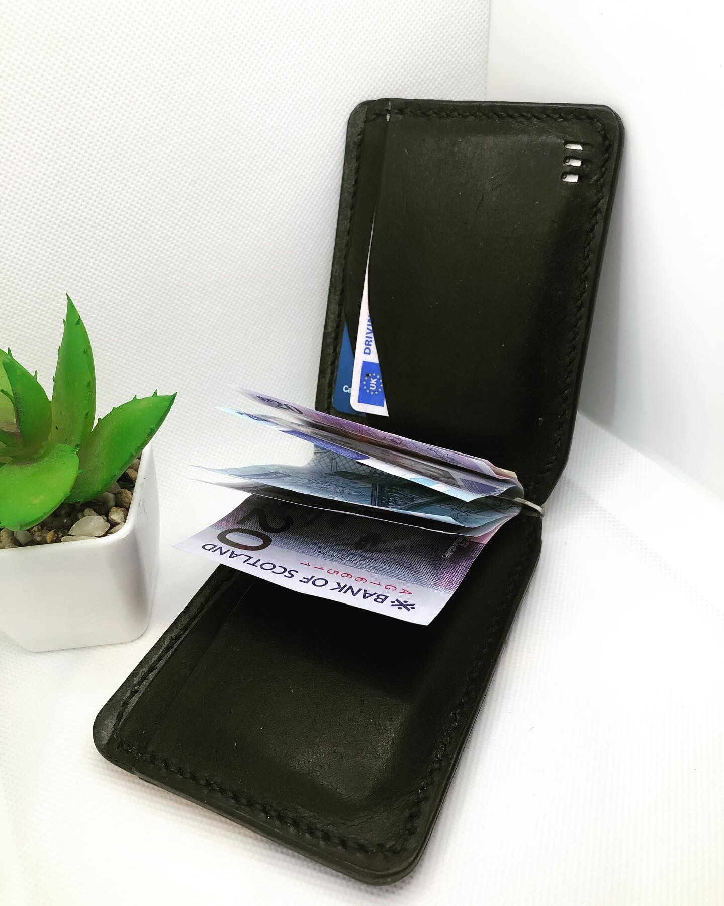 Handmade leather wallet UK Badalassi Carlo black