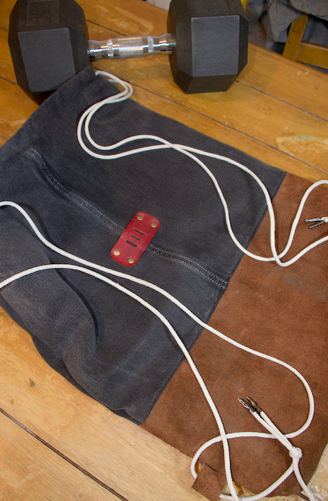 Black Denim and Suede Bag image 2