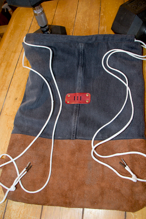 Black Denim and Suede Bag image 5